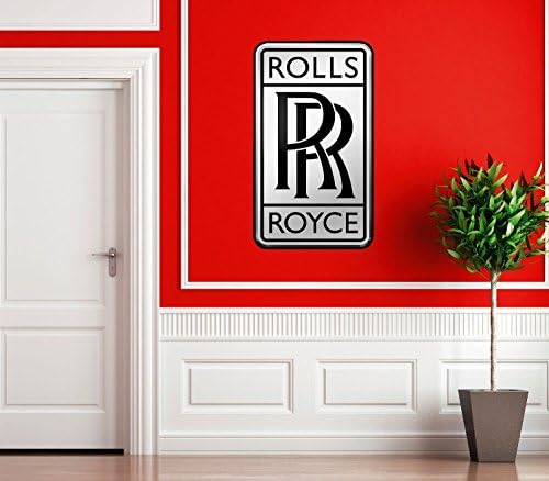ROLLS ROYCE SHIELD CAR BADGE WALL STICKER MODERN DECORATIVE LOUNGE BEDROOM REMOVABLE