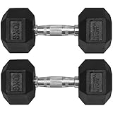 MiraFit 20kg Dumbbell Hex Weight Set - 2x 10kg