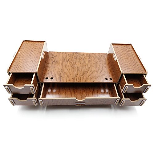 Natamo Desktop Computer Monitor Riser Stand 20 8 4 Wooden