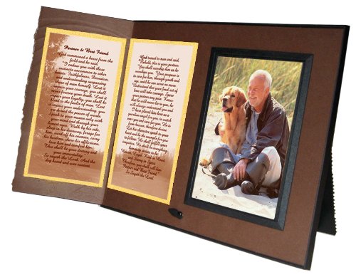 Best Friend Poem Pet Memorial Keepsake Picture Frame and Pet Loss Sympathy Gift, Chestnut Brown with Foil Accent