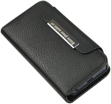 Black Detachable PU Leather Wallet Card Case &amp; Back Cover With Detachable Hand Strap Wristlet and Card Slot Holder For Apple iphone 5 / 5S