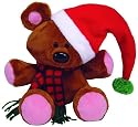 Ty Beanie Buddy - Pooky the Stuffed Animal Bear ( Christmas Hat Version )