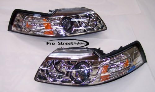 99-04 Ford Mustang Euro Chrome Projector Headlights