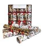 Caspari "Danish Winter Birds" Christmas Crackers - Set of 6