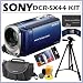 Sony DCRSX44 DCR-SX44 4GB Flash memory Handycam Camcorder with 60x Optical Zoom in Blue + 8GB Deluxe Accessory Kit