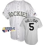 Matt Holliday Colorado Rockies Home Pinstripe 2007 World Series Replica Jersey at Majestic