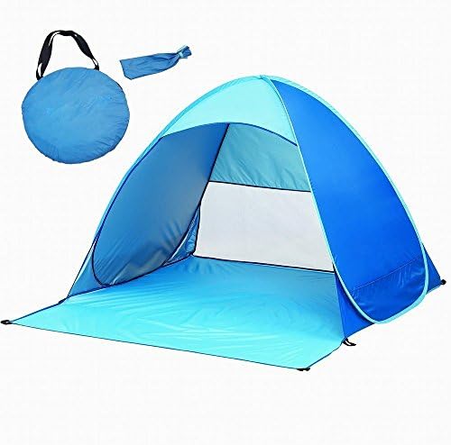 Camping Tent Automatic Pop Up Instant Portable Outdoors Quick Cabana Beach Tent Sun Shelter (Blue)