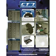 Champion CT7-3/4 Tungsten Carbide Tipped 3/4-Inch Hole Cutter-1-Inch Thick Metal