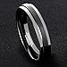 MNH Tungsten Ring Men Black Plating Wedding Band Women 4mm Matte Finish Comfort Fit Polished Edge 7-13