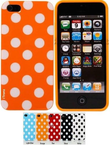 iTronz Orange iPhone 5 iPhone 5S Polka Dot Case for Apple Soft Gel TPU Material