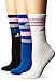 adidas Women's Cushioned Retro Crew Socks (3-Pair), Black/Heather Grey/Blue/Pink Glow/White, Medium, (Shoe Size 5-10)