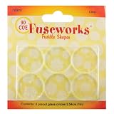 Fuseworks Fusible Glass Shapes, 1-Inch Round Disks, Clear, 6-Pack