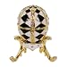 Ivory and Ebony Egg Shaped Jewelry Trinket Box in Czech Preciosa Crystals