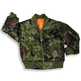 Sportier - Boys Reversible Flight Jacket, Olive, Orange