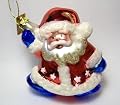 Margaret Cobane ~Red, White & Blue Patriotic Santa Christmas Ornament