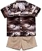 Night Time Surf Boy's Hawaiian Aloha Camp Shirt & Cotton Shorts 2PC Cabana Set - Infant, Toddler, an
