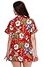 V.H.O. Funky Hawaiian Blouse Shirt, Cherry Parrot, Red, S