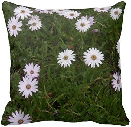 Justineit Daisy and Grass Flower Green Custom Zippered Pillowcase Pillow Cases Cover 20 X 20 Inch (twin Side)