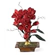New Nearly Natural Amayrllis w/Bamboo Tray Silk Flower Arrangement Elegant Realistic Look Feel