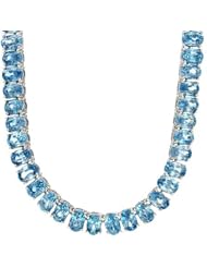 14K White Gold 85.35 CTW Topaz Ladies Necklace. Length 17 in. Total Item weight 39.4 g.