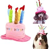 Bro'Bear Dog Birthday Hat with Cake & Candles Design Party Costume Accessory Headwear Pink (One Size Fits Most)