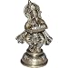Brass Ganesha Seated Statue Playing Dholak
