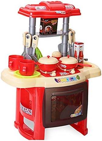YEDAYS Children's Kitchen Play Set Cooking Play Educational Toy Pretend Play Toys Best Christmas Gift (Red)