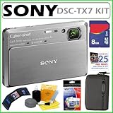 Sony DSCTX7 DSC-TX7 10.2MP CMOS Digital Camera with 4x Optical Zoom
 with Optical Steady Shot Image Stabilization and 3.5-inch Touch Screen 
LCD in Silver + 8GB Accessory Kit