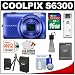 Nikon Coolpix S6300 Digital Camera (Blue) with 16GB Card + Battery + Case + Tripod + Accessory Kit