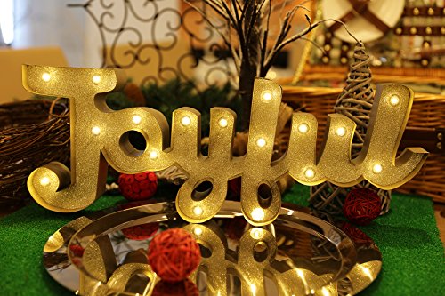 Christmas Festival LED Light Marquee Sign Battery Operated Ornaments (Joyful)