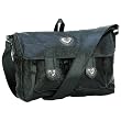 Embassy Black Genuine Leather Cross & Heart Purse