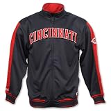 DYNASTY APPAREL INDUSTRIES MLB Cincinnati Reds Men's Full Zip Track Jacket, Black/Red