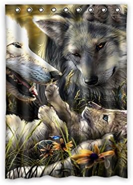 Customize Wolf Window Curtain for Living Room, Bedroom, and Kids Rooms Polyester Window Curtain 52"x72"(One Piece)
