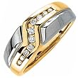 1/3Ct.T.W. Round Brilliant Cut Diamonds, 14Kt. Two Tone Gold. Men's Diamond Ring