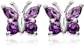 Sterling Silver Amethyst Butterfly Earrings