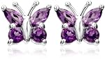 Sterling Silver Amethyst Butterfly Earrings