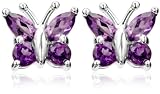 Sterling Silver Amethyst Butterfly Earrings
