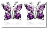 Sterling Silver Amethyst Butterfly Earrings