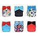 Charcoal Bamboo All In One Cloth Diapers with Inserts, 6-pack (Boy / Prints)