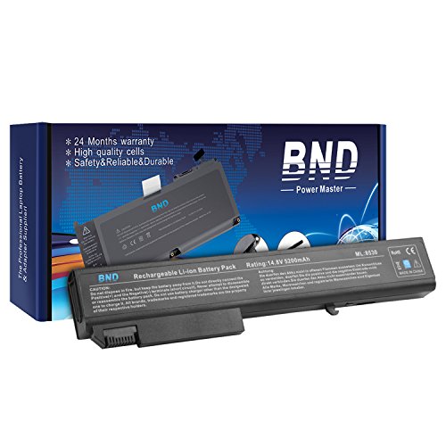 BND Laptop Battery [with Samsung Cells] for HP EliteBook 8530p 8540p 8730w 8530w 8540w / HP ProBook 6545b- Fit P/N KU533AA 493976-001 HSTNN-LB60 - 24 Months Warranty [8-Cell 5200mAh/76.96Wh]
