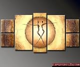 Modern Oil Painting on Canvas Stretched-Framed With Wood Frame - Love - Together