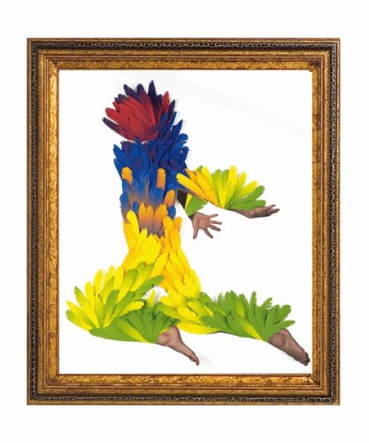 Art Reproduction Oil Painting - Prism in Flight with Black Crackle and Gold Wood Frame - 26 X 30 - Hand Painted Framed Canvas Art