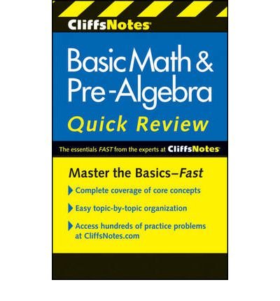 cliffsnotes basic math  pre algebra quick review cliffs quick review paperback paperback common