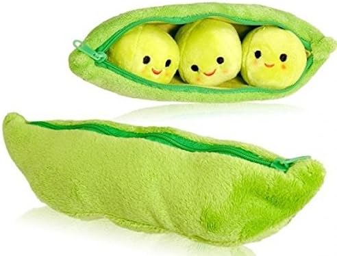 22-centimeter Plush Peapod Toy with Lining and Zipper Closure (Green)
