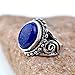 YAZILIND Vintage Antique Oval Cut Blue Lapis Lazuli Retro Silver Plated Ring Women