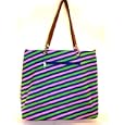 Cul-De-Sac Reversible Stripe Tote Bag Handbag Purse