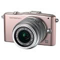 Olympus Pen E-PM1 Systemkamera (12 Megapixel, 7,6 cm (3 Zoll) Display, bildstabilisiert) rosa mit 14-42mm Objektiv silber