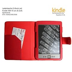 Rote Tasche f�r Kindle WIFI ohne Tastatur 15 cm ( 6 Zoll ) - bestes Case - Tasche f�r Kindle WIFI AMAZON E-Book Reader 15cm Display - Elektronisches Buch rot - karminrot