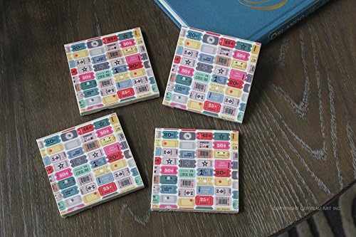 Movie Ticket Coasters - Game Ticket Coasters - Drink Coasters - Bar Coasters - Stone Coasters - Set of 4
