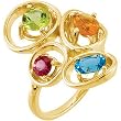 14K Yellow Gold Multi-Gemstone Ring
